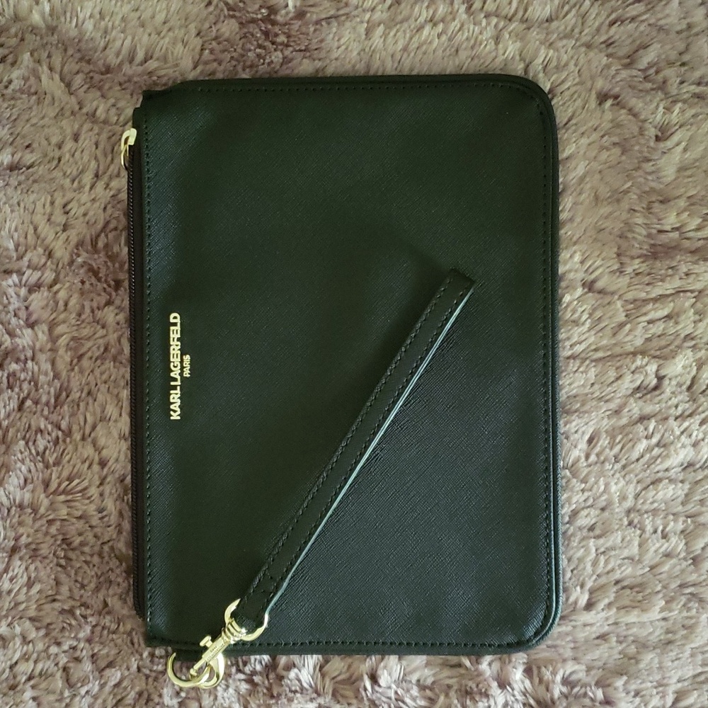 Euc, Karl Lagerfeld black wristlet.